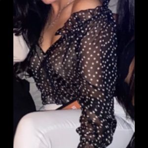 Polka Dot Top with cute fringe details